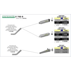 Terminale Race-Tech Approved carbonio L 350mm Kawasaki Z 750 S 2005 2006