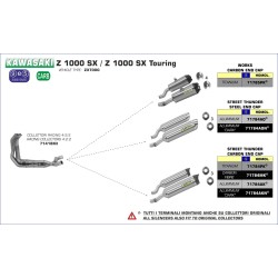 Terminali Thunder Carbonio (Dx+Sx) con fondello carby Kawasaki Z 1000SX 2011 2016