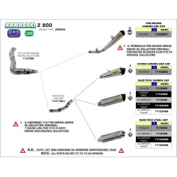 Terminale Race-Tech in titanio con fondello carby Kawasaki Z 800 2013 2016