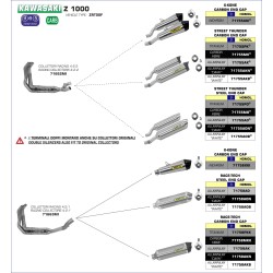 Terminale Race-Tech carbonio con fondello carby Kawasaki Z 1000 2014 2016