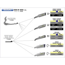 Raccordo centrale per collettori originali Suzuki GSX-R 600 i.e. 2006 2007