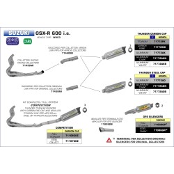 Terminale Thunder Approved carbonio con fondello carby Suzuki GSX-R 600 i.e. 2011 2016