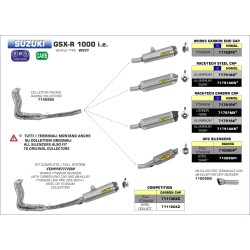 Terminale Race-Tech carbonio con fondello carby Suzuki GSX-R 1000 i.e. 2012 2016