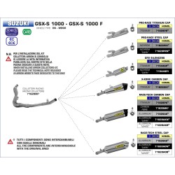 Terminale Race-Tech carbonio con fondello carby Suzuki GSX-S 1000 / 1000 F 2015 2016