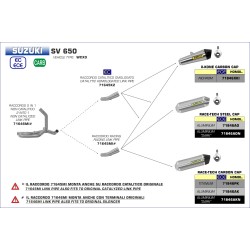 Terminale Race-Tech titanio con fondello carby Suzuki SV 650 2016 2020