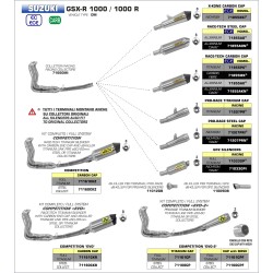 Collettori racing Suzuki GSX-R 1000 / 1000 R 2017 2018