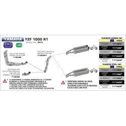 Terminali Thunder Approved Titanio (Dx+Sx) con fondello carby Yamaha YZF 1000 R1 2007 2008