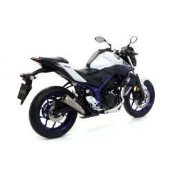 Terminale Street Thunder alluminio White" con fondello carby" Yamaha MT-03 2016 2017