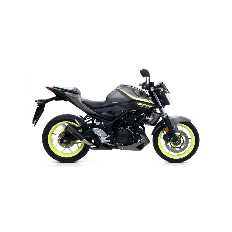 Terminale Street Thunder alluminio White" con fondello carby" Yamaha MT-03 2018 2019