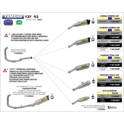 Terminale Pro Race nichrom Yamaha YZF R3 2015 2016