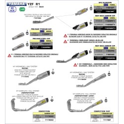 Terminale Indy Race titanio con fondello carby + raccordo non catalitico Yamaha YZF 1000 R1 2017 2019