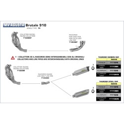 Terminale Street Thunder aluminium Dark"" MV Agusta BRUTALE 910 2007 2008