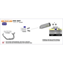 Terminali Race-Tech Titanio (Dx+Sx) con fondello carby KTM 990 SMT 2009 2013