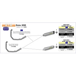 Terminale Race-Tech Approved titanio con fondello carby KTM DUKE 690 2008 2011