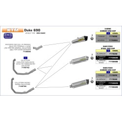 Raccordo per collettori originali KTM DUKE 690 2012 2015