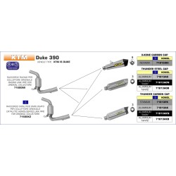 Terminale Thunder alluminio con fondello carby KTM DUKE 390 2013 2016