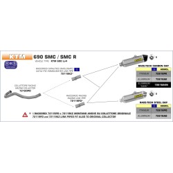 Terminale Race-Tech alluminio con fondello carby KTM 690 SMC 2009 2016