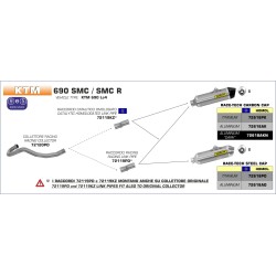 Terminale Race-Tech alluminio con fondello carby KTM 690 SMC 2009 2016