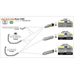 Terminale Race-Tech alluminio con fondello carby KTM DUKE 690 2016 2018