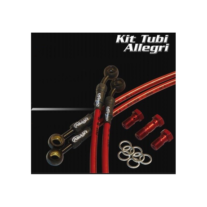 KIT TUBI IN TRECCIA ALLEGRI raccordo in ottone PER KAWASAKI ZX 6R/6RR 05/06