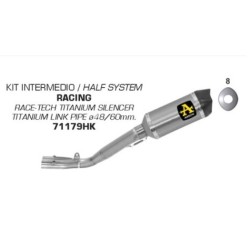 Kit intermedio racing - Terminale Race-Tech titanio + Raccordo titanio  Yamaha YZF 1000 R1 2020 2021