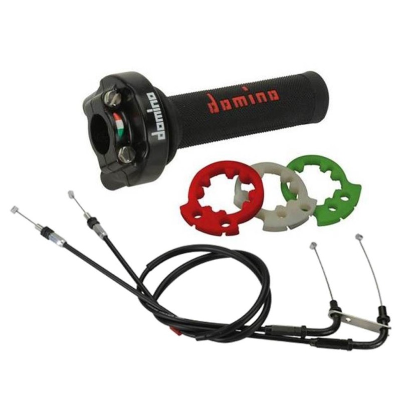 COMANDO GAS RAPIDO DOMINO A 3 GHIERE XM2 SUPERBIKE + KIT CAVI YAMAHA R7 + MANOPOLE