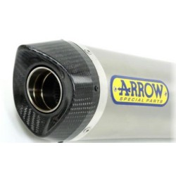 ARROW TERMINALI STREET THUNDER ALLUMINIO FONDELLO CARBONIO per APRILIA SHIVER 750 10/17 COMPLETO DI RACCORDO!