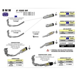 TERMINALE ARROW RACE TECH ALLUMINIO FONDELLO CARBY per BMW S1000RR 09/14 OMOLOGATO