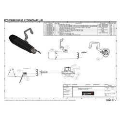 TERMNALE HP CORSE EVOXTREME 310 SATIN DUCATI HYPERMOTARD 1100 2007/2012